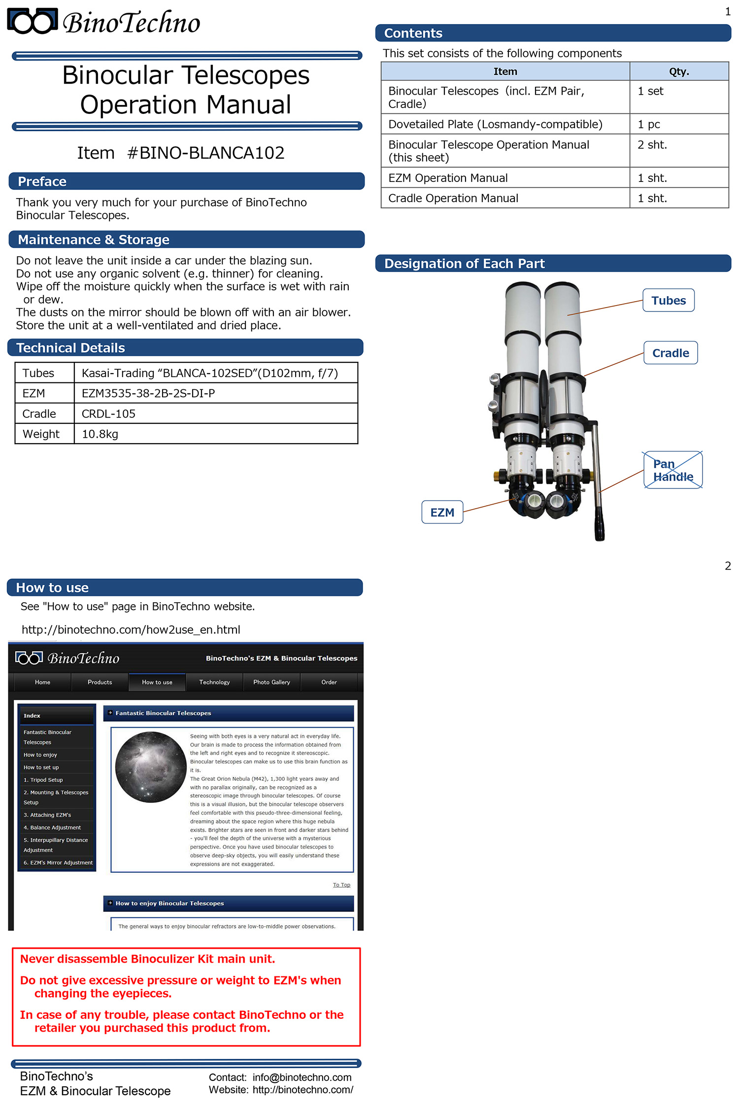 BinoTechno Binoscope Full Set - Blanca 102ED - Image 10